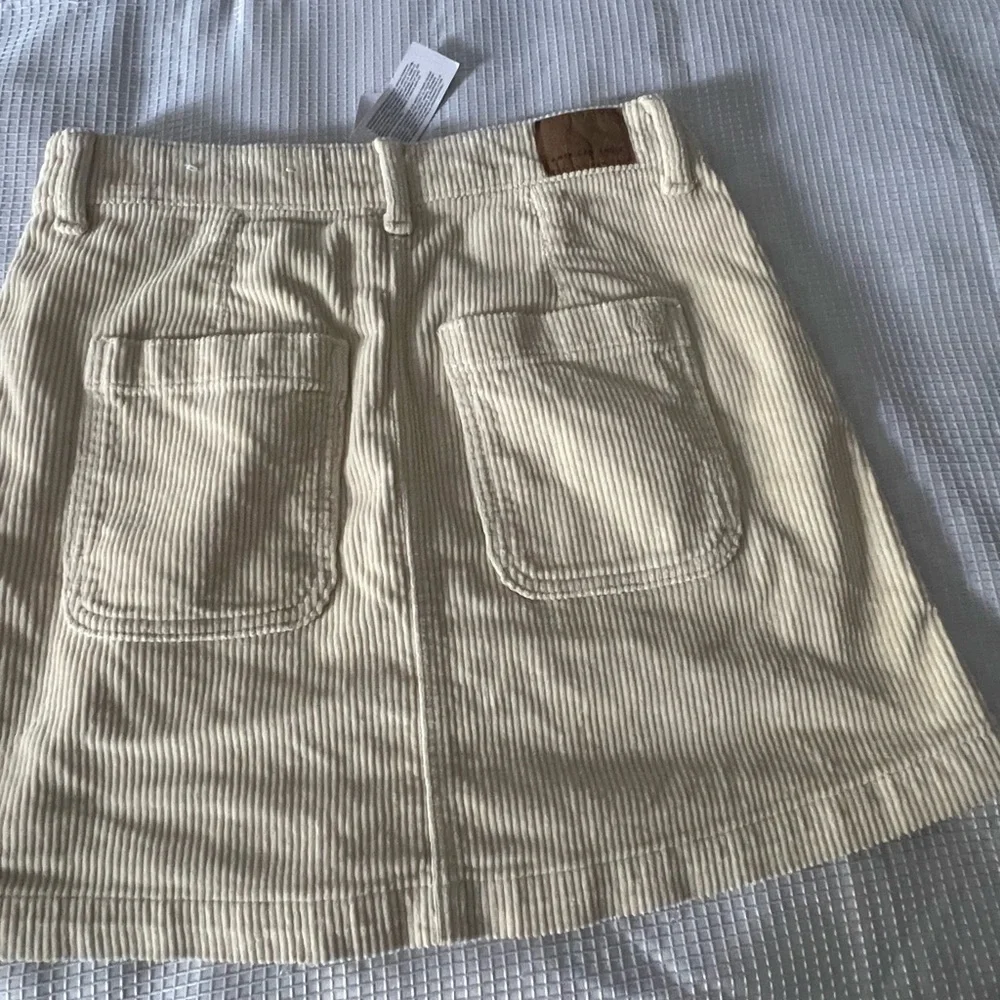 American Eagle Outfitters Cream Corduroy Mini Skirt - Picture 3 of 8